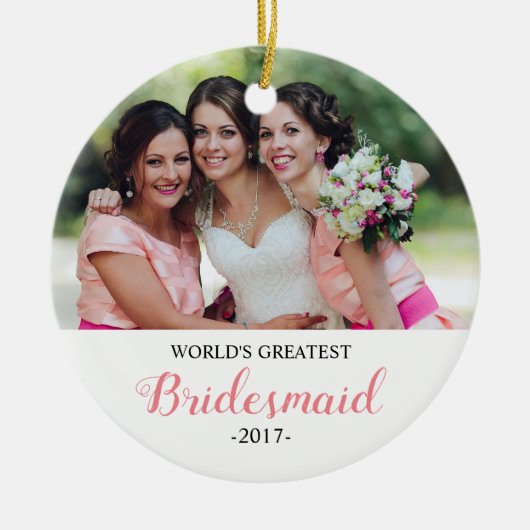 's Werelds grootste kerstornament in Bridesmaid Keramisch Ornament (Voorkant)