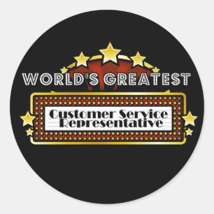 's Werelds grootste klantenservice-vertegenwoordig Ronde Sticker