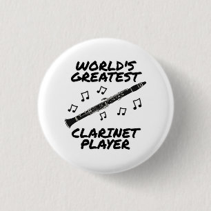 'S Werelds Grootste Klarinetspeler Klarinettist Fu Ronde Button 3,2 Cm