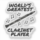 'S Werelds Grootste Klarinetspeler Klarinettist Fu Sticker (Voorkant)