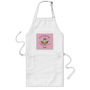 's Werelds grootste koekje op roze (+naam) Apron Lang Schort