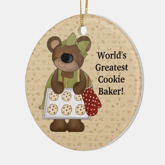 's Werelds grootste koekjesmaker Keramisch Ornament (Links)