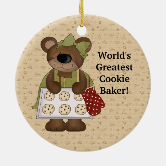 's Werelds grootste koekjesmaker Keramisch Ornament (Achterkant)