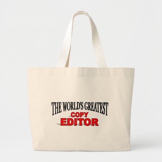 's Werelds grootste kopieereditor Grote Tote Bag (Voorkant)