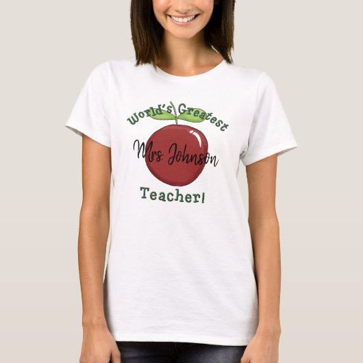 's Werelds grootste leerling-juffrouw Apple met na T-shirt (Voorkant)