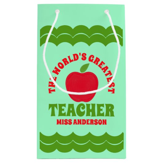 's Werelds grootste leraar Apple Klein Cadeauzakje (Achterkant)