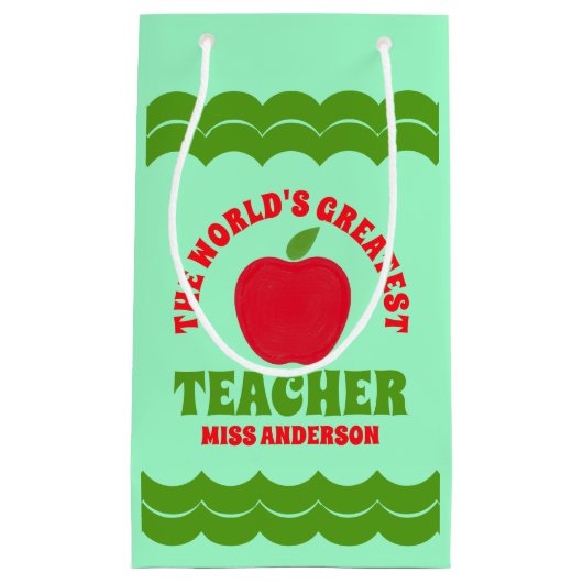 's Werelds grootste leraar Apple Klein Cadeauzakje (Voorkant)