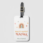 's Werelds grootste leraar cadeau Boho regenboog Bagagelabel (Voorkant (verticaal))