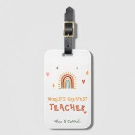 's Werelds grootste leraar cadeau Boho regenboog Bagagelabel