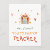 's Werelds grootste leraar cadeau Boho regenboog Briefkaart (Voorkant)