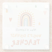 's Werelds grootste leraar cadeau Boho regenboog Glazen Onderzetter (Achterkant)