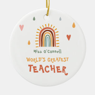 's Werelds grootste leraar cadeau Boho regenboog Keramisch Ornament