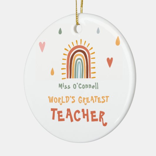 's Werelds grootste leraar cadeau Boho regenboog Keramisch Ornament (Links)