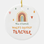 's Werelds grootste leraar cadeau Boho regenboog Keramisch Ornament (Achterkant)