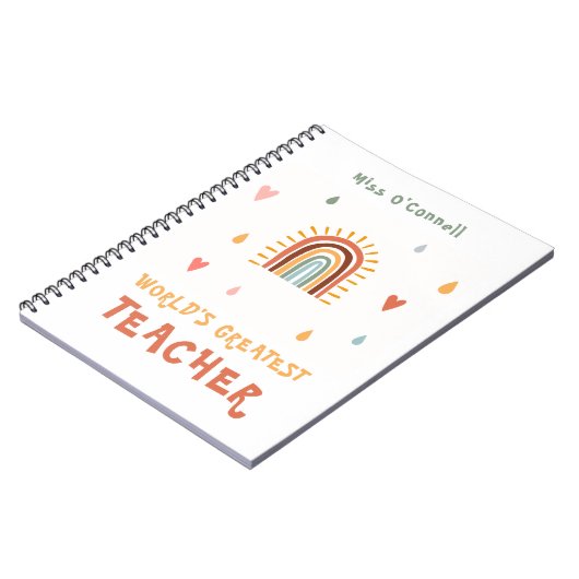 's Werelds grootste leraar cadeau Boho regenboog Notitieboek (Linkerzijde)