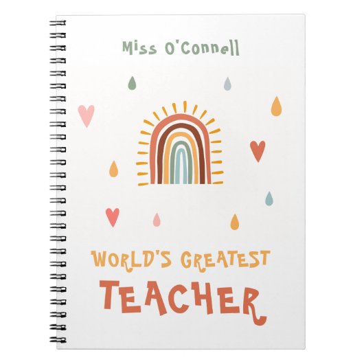 's Werelds grootste leraar cadeau Boho regenboog Notitieboek (Voorkant)