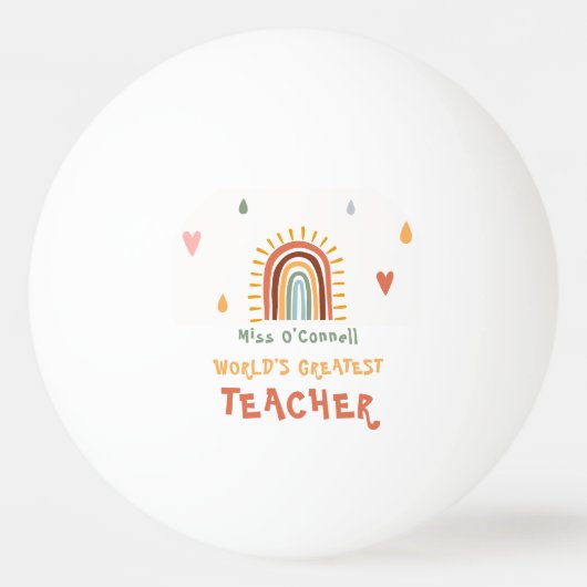 's Werelds grootste leraar cadeau Boho regenboog Pingpongbal (Achterkant)