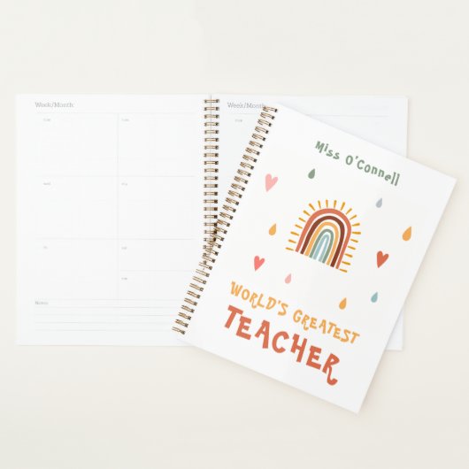 's Werelds grootste leraar cadeau Boho regenboog Planner (Display)