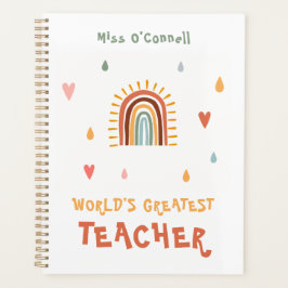 's Werelds grootste leraar cadeau Boho regenboog Planner