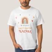 's Werelds grootste leraar cadeau Boho regenboog T-shirt (Voorkant)
