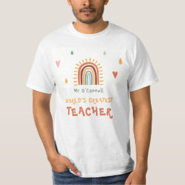 's Werelds grootste leraar cadeau Boho regenboog T-shirt
