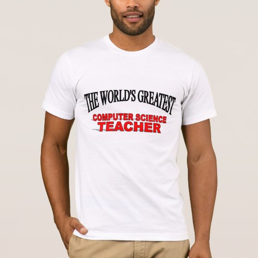 's Werelds grootste leraar computerwetenschappen T-shirt (Voorkant)