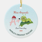 's Werelds grootste leraar kerst rups Keramisch Ornament (Voorkant)