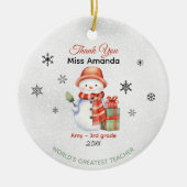 's Werelds grootste leraar Kerstmis sneeuwman Keramisch Ornament (Voorkant)