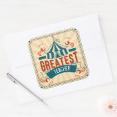 's Werelds Grootste Leraar Leuke Boekplaat Vierkante Sticker (Envelop)