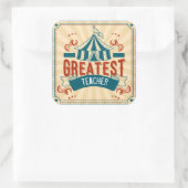 's Werelds Grootste Leraar Leuke Boekplaat Vierkante Sticker (Tas)