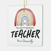 's Werelds grootste leraar regenboogkerst Keramisch Ornament (Links)