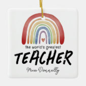 's Werelds grootste leraar regenboogkerst Keramisch Ornament (Voorkant)