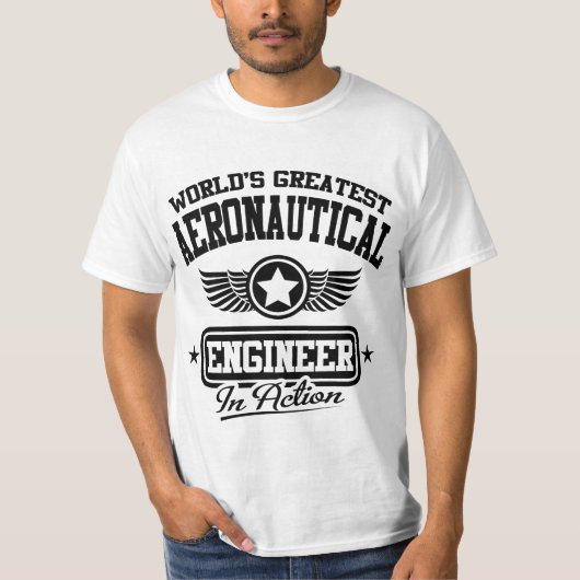 's Werelds grootste luchtvaartingenieur in actie T-shirt (Voorkant)
