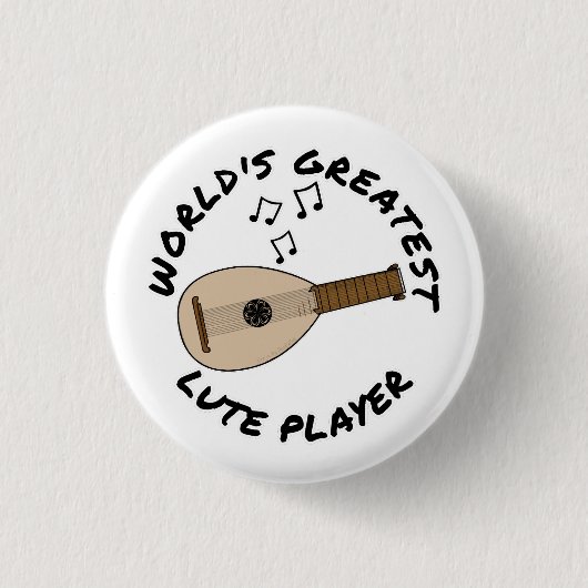 's Werelds grootste luitspeler Lutenist Grappig Ronde Button 3,2 Cm (Voorkant)