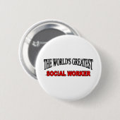 's Werelds grootste maatschappelijk werker Ronde Button 5,7 Cm (Voorkant /achterkant)