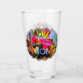 's Werelds grootste mam bloemen PM0001 Beer Glas (Voorkant)