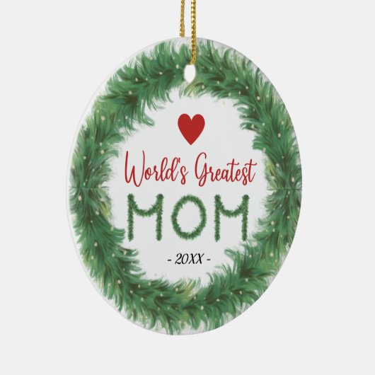 's Werelds grootste mam-gepersonaliseerde versieri Keramisch Ornament (Rechts)