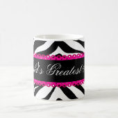 's Werelds grootste mam Zebra print en kant Koffiemok (Center)