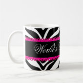 's Werelds grootste mam Zebra print en kant Koffiemok (Links)