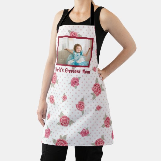 's Werelds grootste mamma Floral Foto Adult Apron Schort (Insitu)