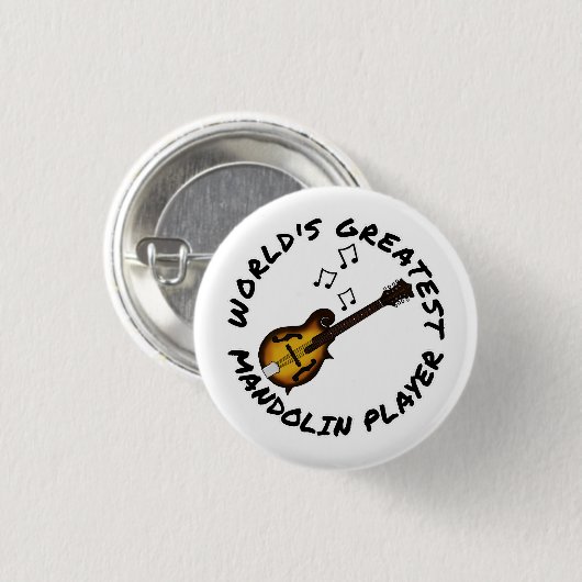 'S Werelds Grootste Mandoline Speler Mandolinist F Ronde Button 3,2 Cm (Voorkant /achterkant)