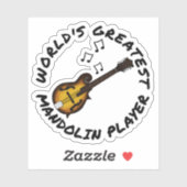 'S Werelds Grootste Mandoline Speler Mandolinist F Sticker (Vel)