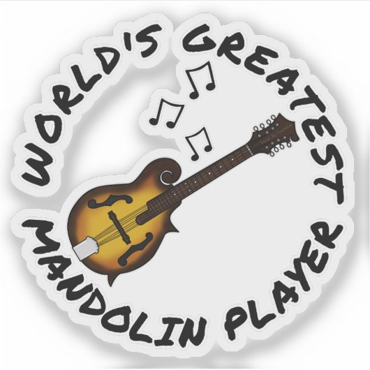 'S Werelds Grootste Mandoline Speler Mandolinist F Sticker (Voorkant)