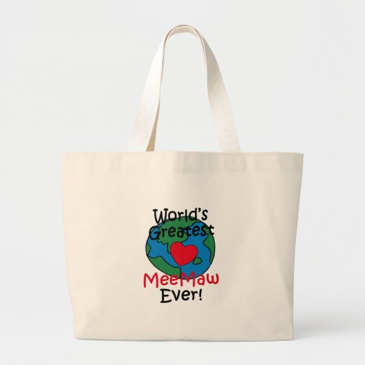 's Werelds grootste meeMaw-hart Grote Tote Bag (Voorkant)