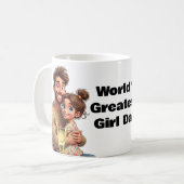 'S Werelds grootste meisje vader cadeau voor hem v Koffiemok (Voorkant links)