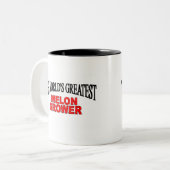 's Werelds grootste meloenteelt Tweekleurige Koffiemok (Voorkant links)