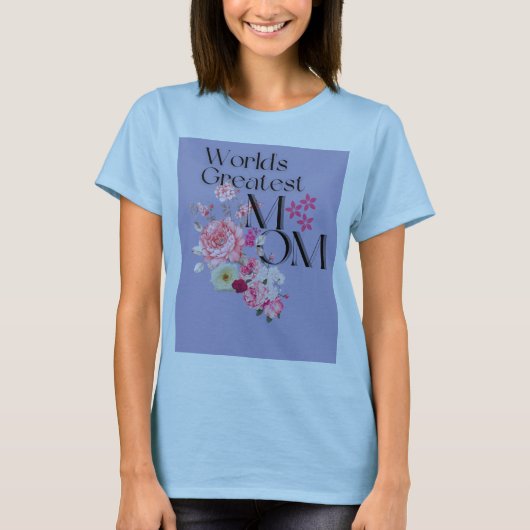 'S Werelds Grootste Moeder Bloemen Ontwerp T-shirt (Voorkant)