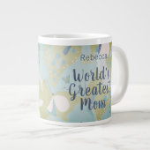 's Werelds Grootste Moeder Gemengde Media Bloemen Grote Koffiekop (Voorkant rechts)