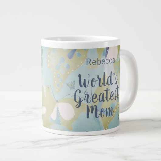 's Werelds Grootste Moeder Gemengde Media Bloemen Grote Koffiekop (Voorkant rechts)