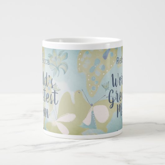 's Werelds Grootste Moeder Gemengde Media Bloemen Grote Koffiekop (Voorkant)